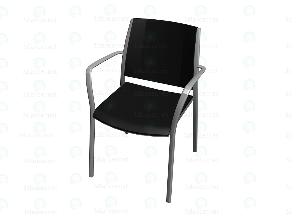3d модель Стекуючий стілець з підлокітниками – превью