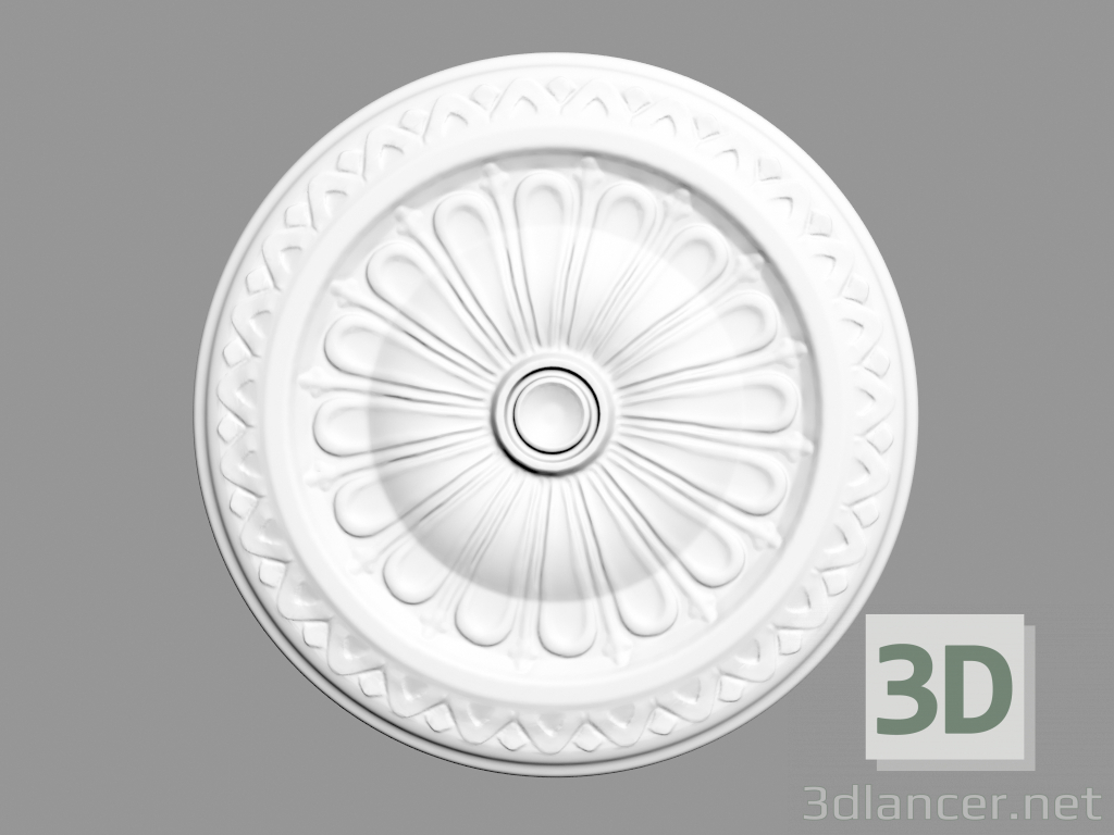 3D modeli Tavan çıkışı R14 (33 x 33 x 3 - Ø 33,5 cm) - önizleme