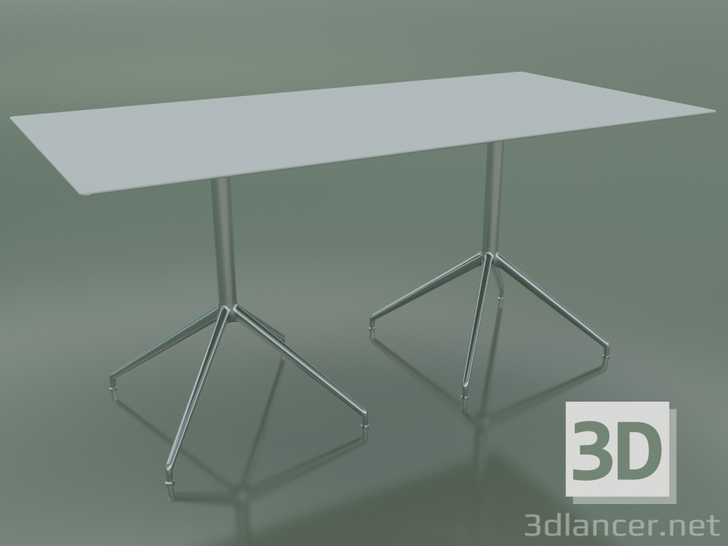 modello 3D Tavolo rettangolare con doppia base 5738 (H 72.5 - 79x159 cm, Bianco, LU1) - anteprima