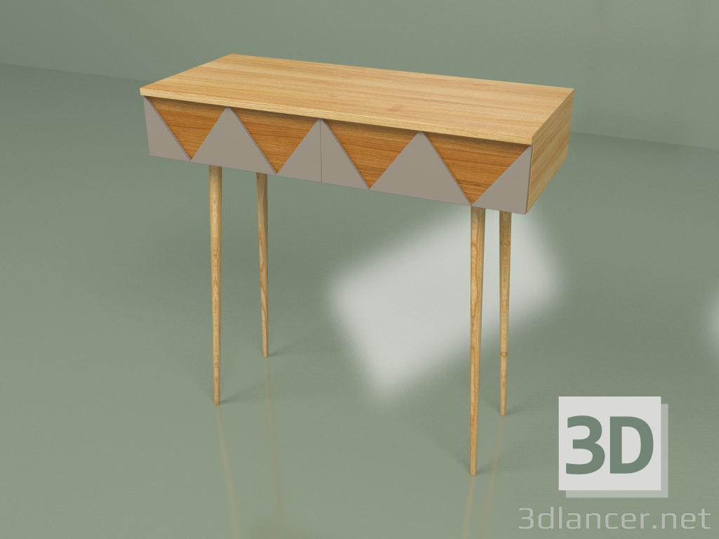 3 डी मॉडल कंसोल वू डेस्क (कॉफी) - पूर्वावलोकन