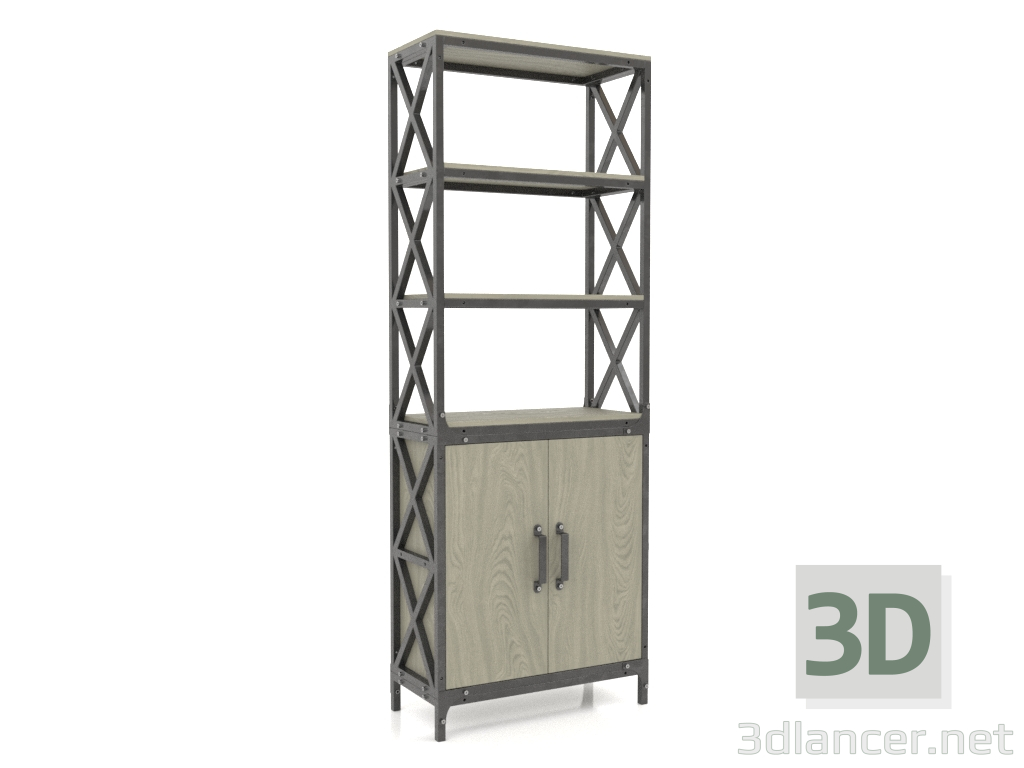 Modelo 3d Rack com portas (1 seção) - preview