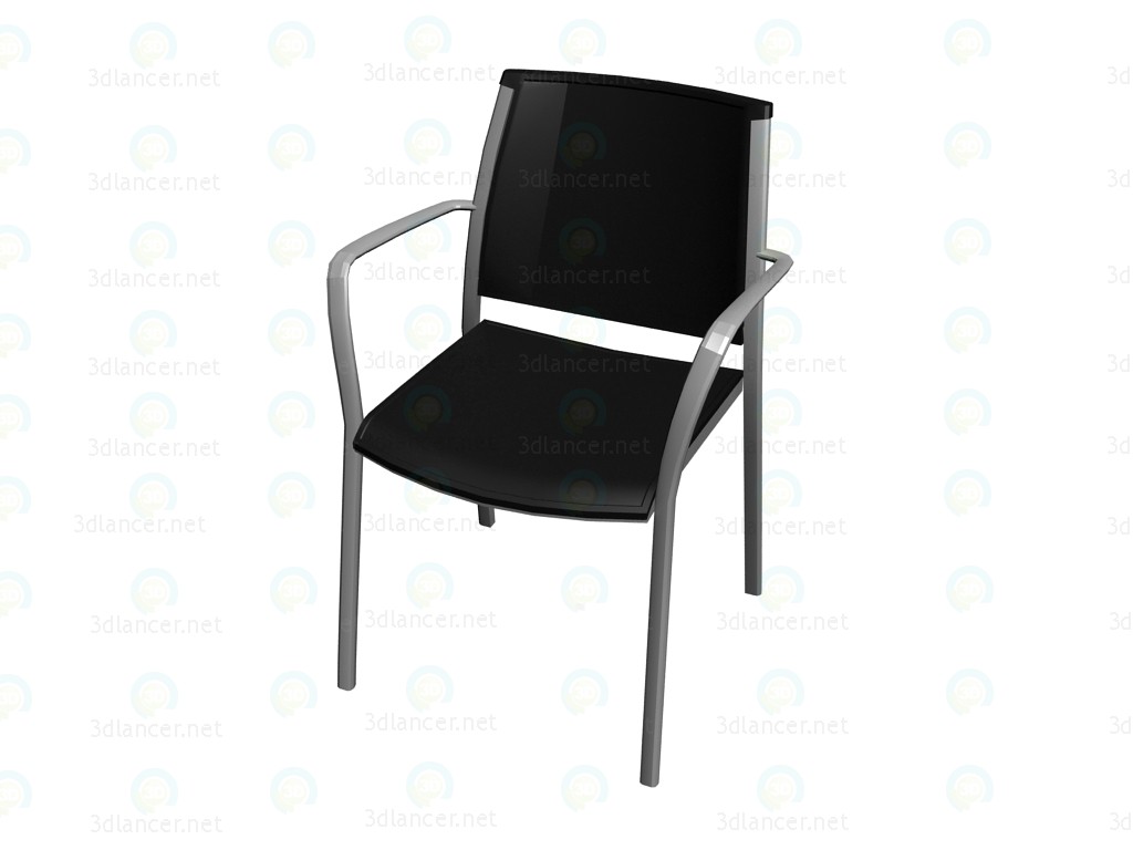 modello 3D Braccioli sedia impilabile con polipro - anteprima