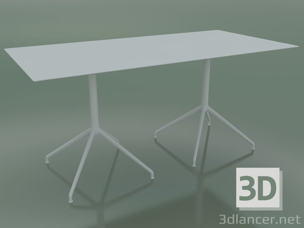 3d модель Стол прямоугольный с двойной базой 5738 (H 72,5 - 79x159 cm, White, V12) – превью