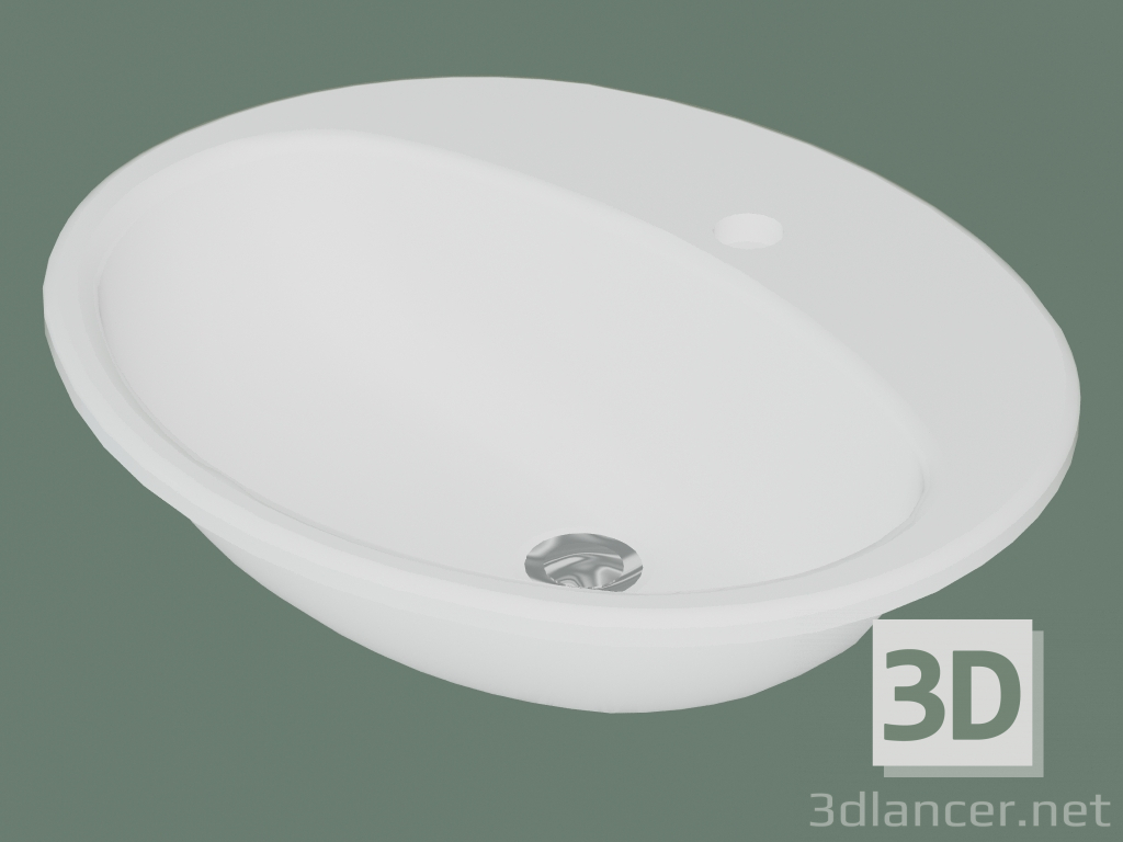 3D Modell Ovales eingebautes Waschbecken 7G28 53 (7G285301, 53 cm) - Vorschau