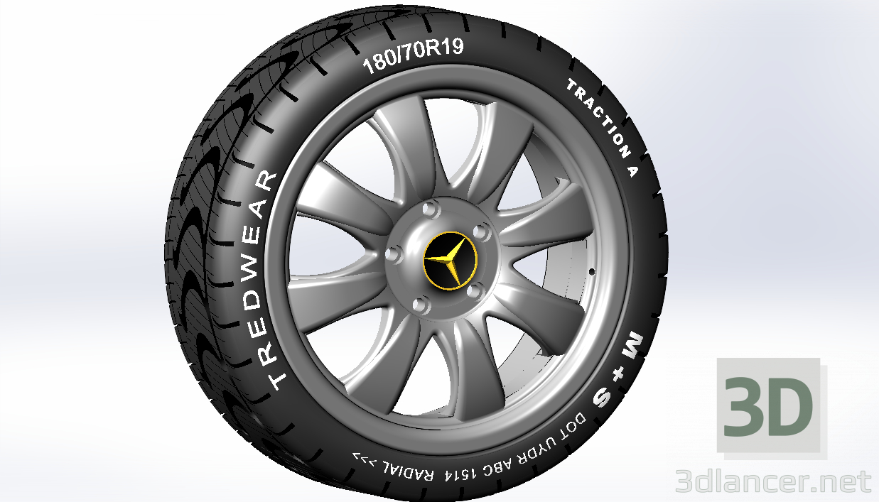 3d model Disc with tire - preview