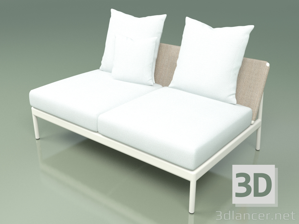 modèle 3D Module canapé central 006 (Métal Lait, Batyline Sable) - preview