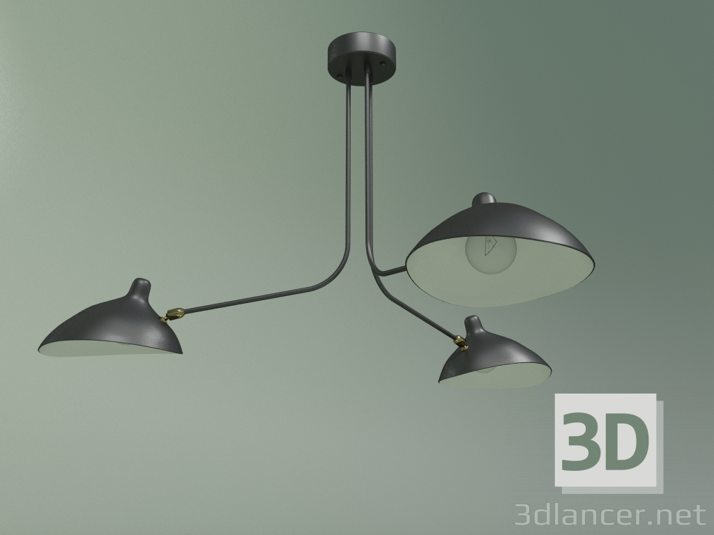 3D modeli Tavan lambası Spider 3 (siyah) - önizleme