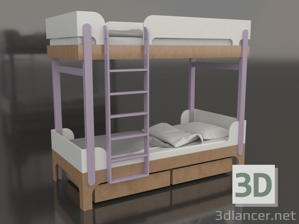 3 डी मॉडल चारपाई बिस्तर ट्यून जे (URTJA2) - पूर्वावलोकन