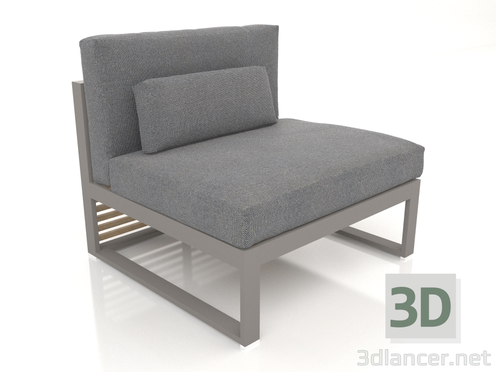 modèle 3D Canapé modulable, section 3, dossier haut (Gris quartz) - preview