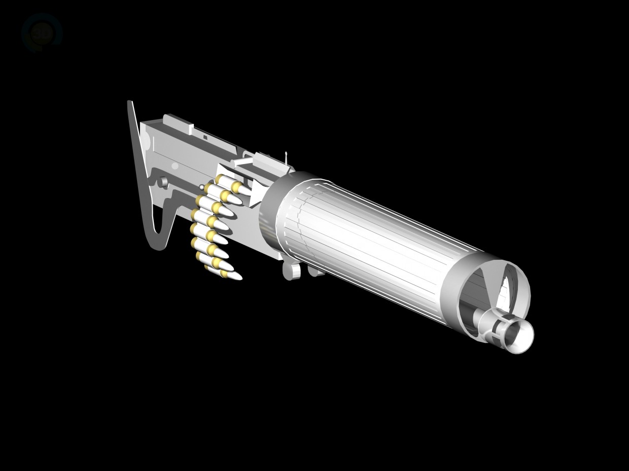 3D modeli VICKERS.303 MAKİNELİ tüfek su soğutmalı - önizleme