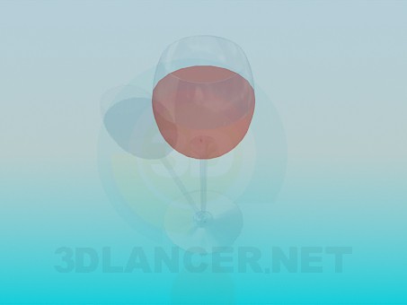 3d model A glass of rose wine - preview 3d model A glass of rose wine - preview