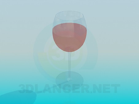3d model A glass of rose wine - preview 3d model A glass of rose wine - preview