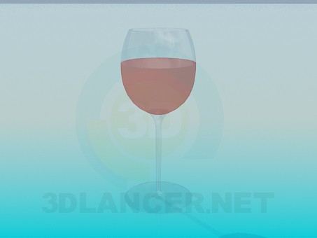 3d model A glass of rose wine - preview 3d model A glass of rose wine - preview