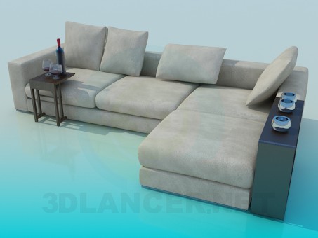 3d модель Диван угловой – превью 3d модель Диван угловой – превью