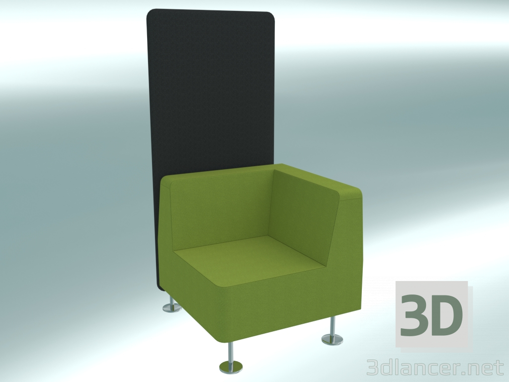 Modelo 3d Cadeira de canto, conectável a 1 divisória (31) - preview