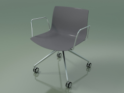 Cadeira 2055 (4 rodízios, com braços, LU1, polipropileno PO00412)