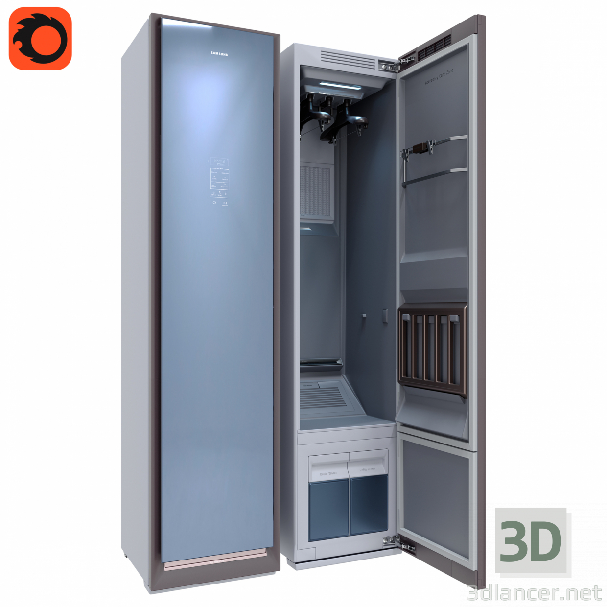 modèle 3D de Système de soin des vêtements AirDresser DF60R8600CG de Samsung avec JetSteam acheter - rendu