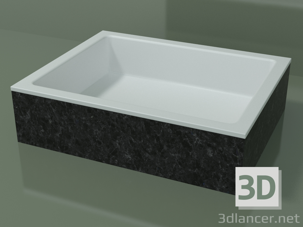 3D modeli Tezgah üstü lavabo (01R131301, Nero Assoluto M03, L 60, P 48, H 16 cm) - önizleme