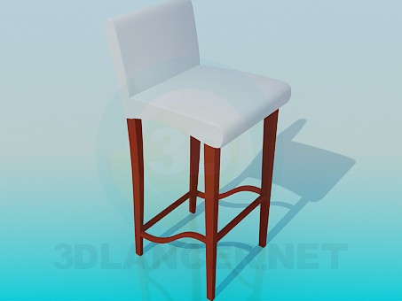 3d model High Chair with high legs and low back - preview