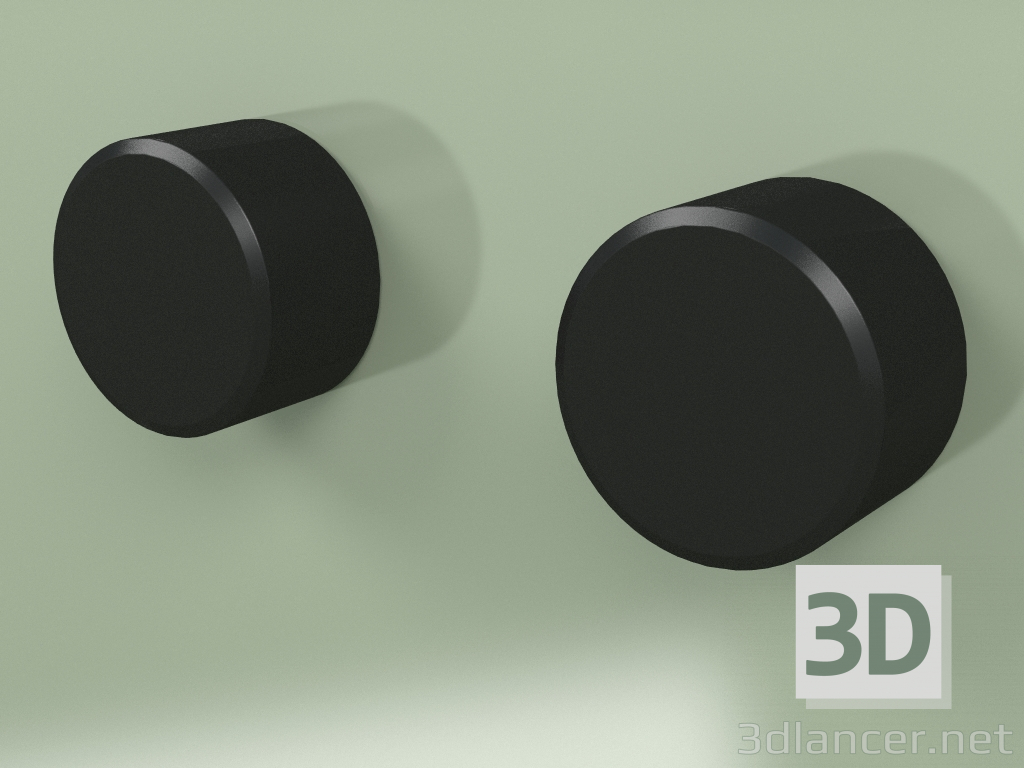 3d model Wall-mounted set of 2 mixing shut-off valves (16 63 V, NO) - preview