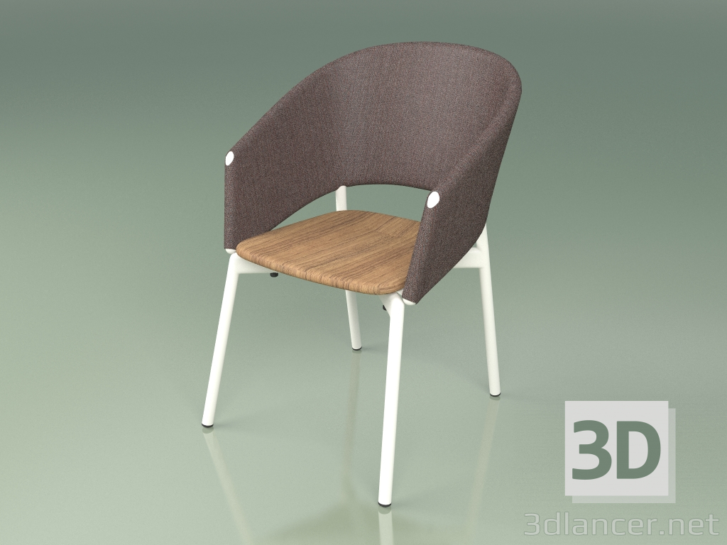 modello 3D Sedia Comfort 022 (Metallo Latte, Marrone) - anteprima
