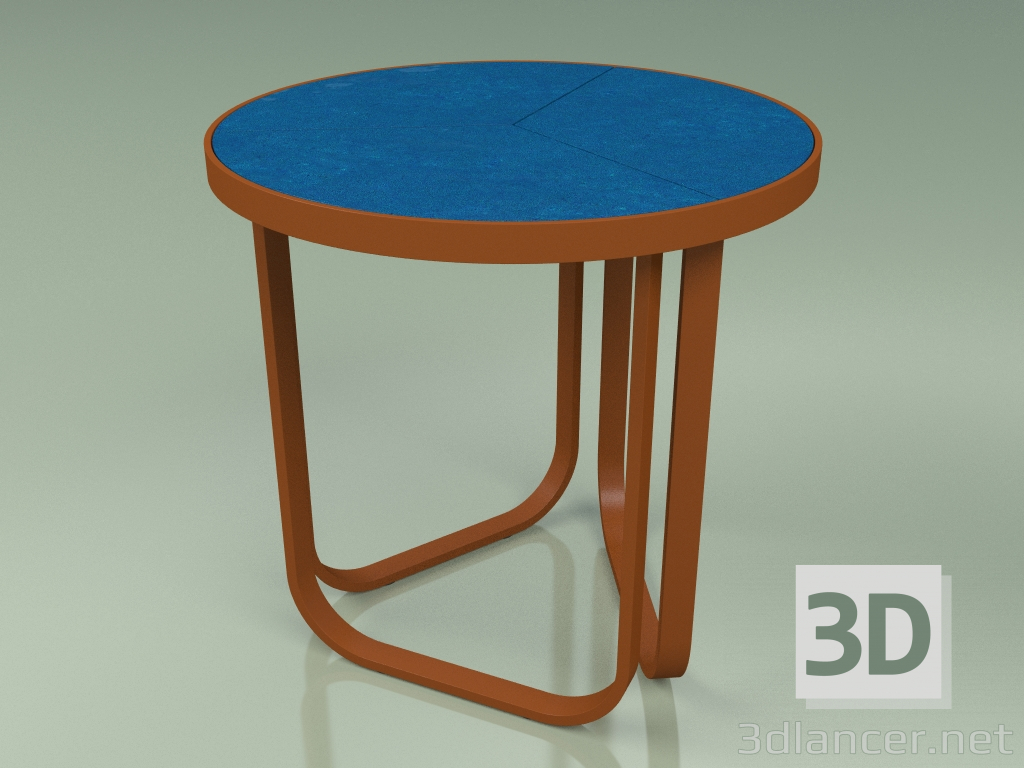 3D Modell Beistelltisch 008 (Metallrost, glasierter Gres-Saphir) - Vorschau