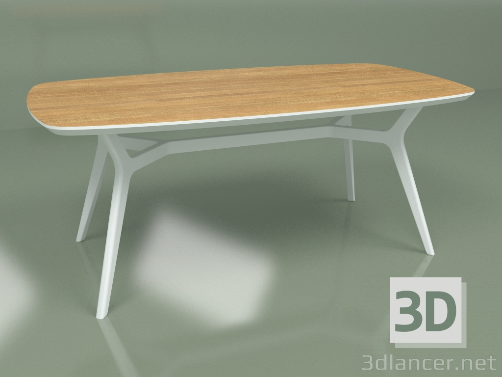 3 डी मॉडल डाइनिंग टेबल जोहान ओक (सफेद, 1800x1000) - पूर्वावलोकन