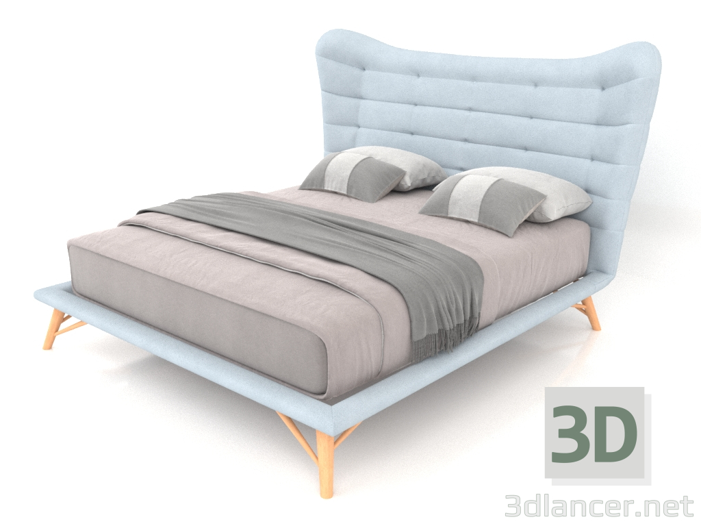3d модель Кровать Venezia 160х200 (голубой) – превью