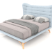 3D Modell Bett Venezia 160x200 (blau) - Vorschau