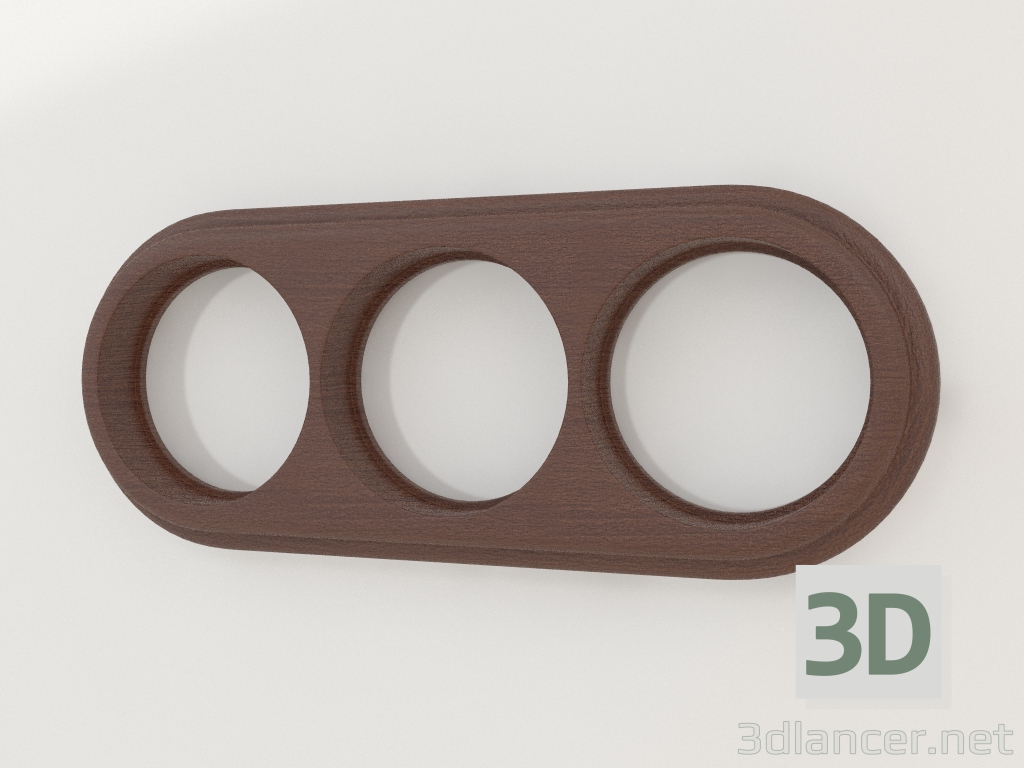 modèle 3D Cadre pour 3 poteaux Legend (noyer italien) - preview