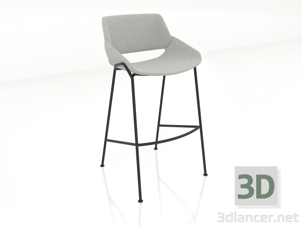 modello 3D Sgabello da bar con gambe alte - anteprima