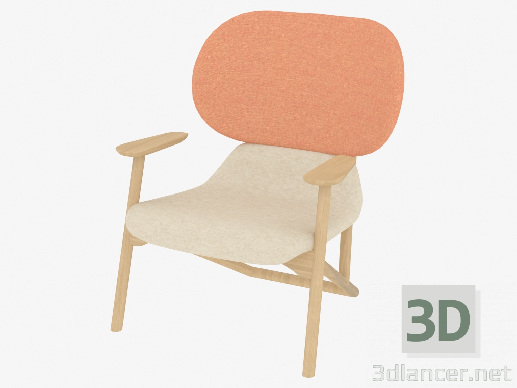 3d модель Кресло с деревянным каркасом – превью