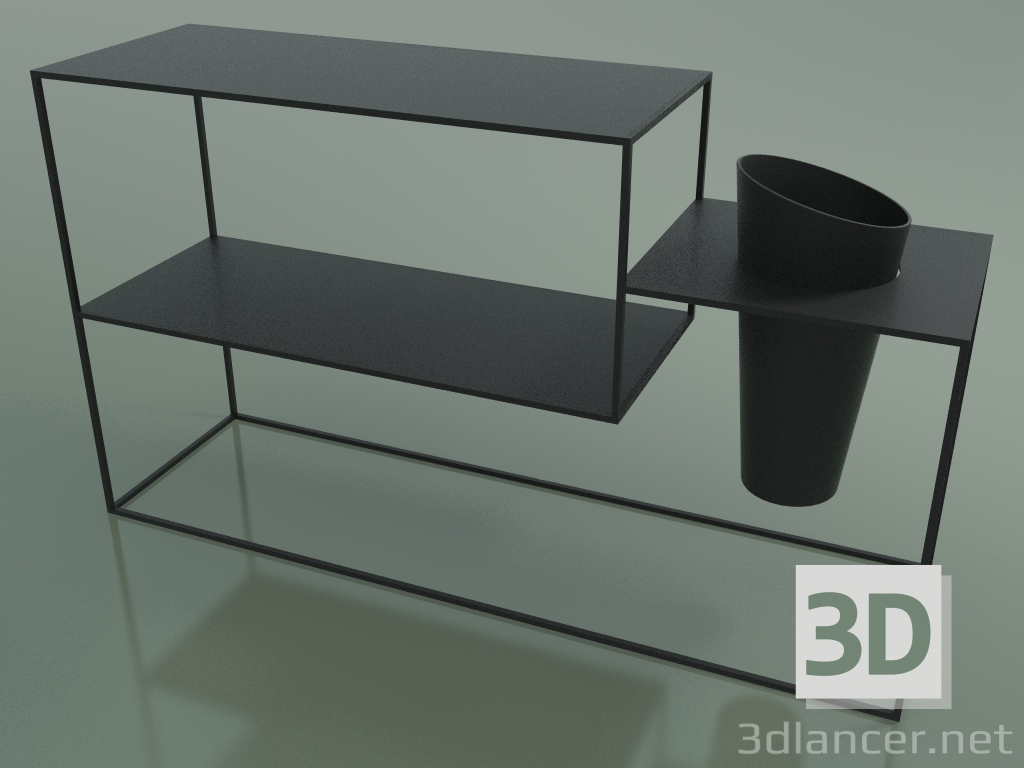 3D modeli Vazo ile basamak konsolu (H 80 cm) - önizleme