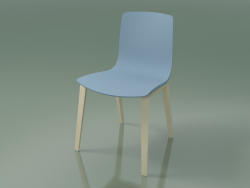 Chaise 3947 (4 pieds en bois, polypropylène, bouleau blanc)