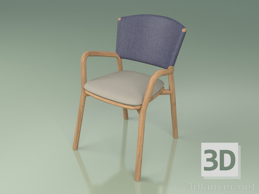 3d model Chair 061 (Blue, Teak) - preview