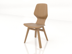 Une chaise avec un piètement en bois