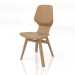 modello 3D Una sedia con base in legno - anteprima
