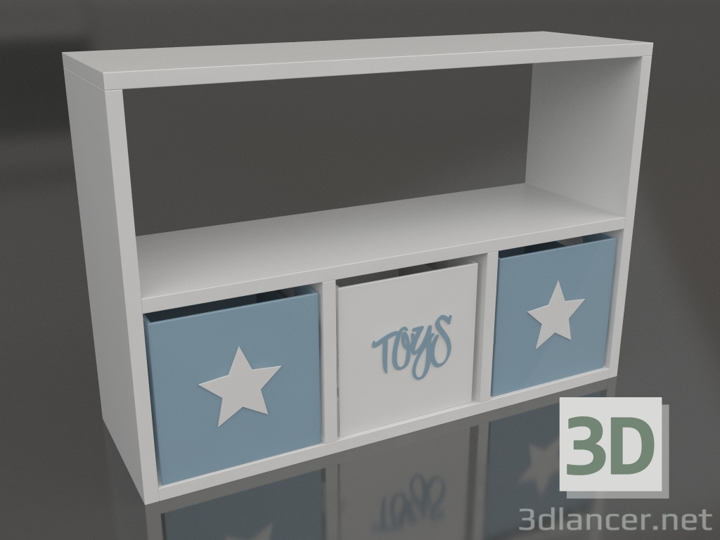 3d model Shelving unit with open shelf - preview
