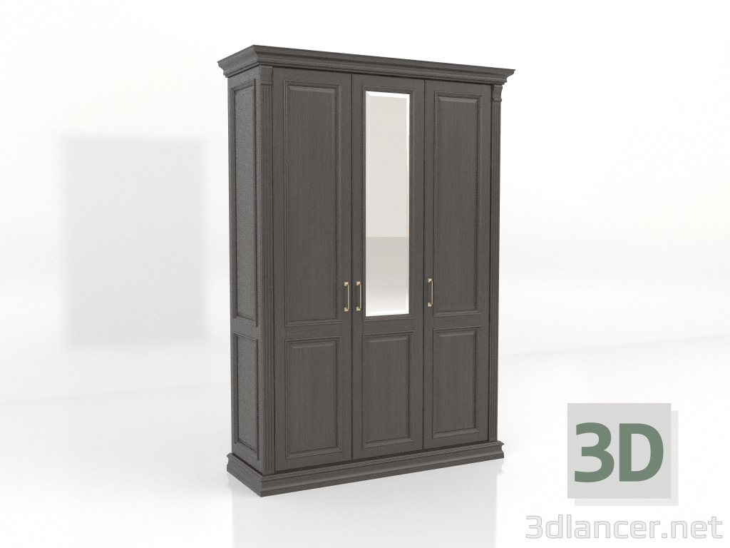 3D modeli 3 kapılı gardırop - önizleme