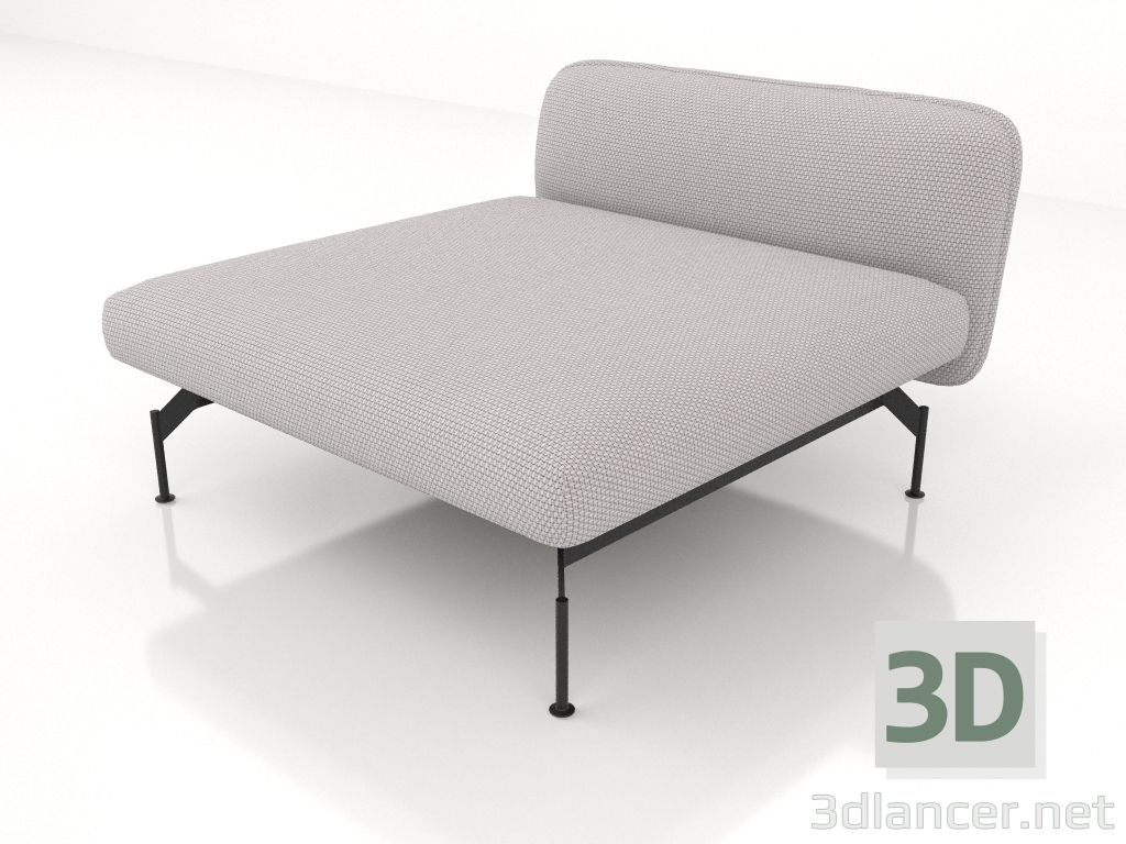 3d model Módulo sofá de 1,5 plazas de fondo (tapizado exterior de piel) - vista previa