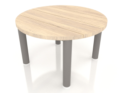 Coffee table D 60 (Quartz gray, Iroko wood)