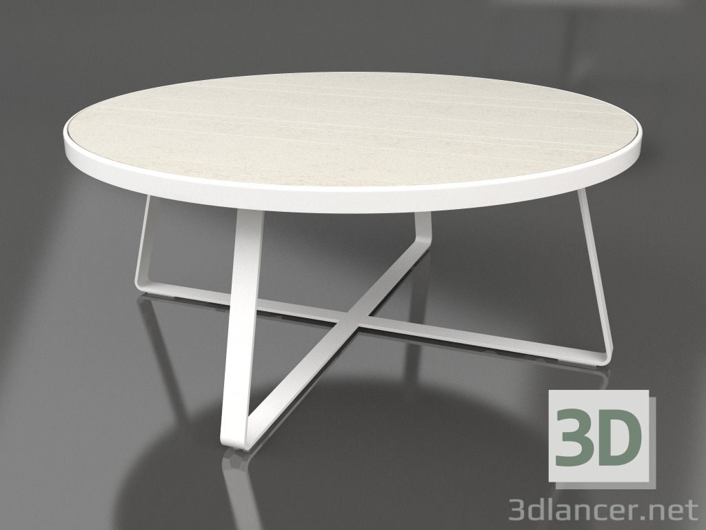 modello 3D Tavolo da pranzo rotondo Ø175 (DEKTON Danae, Bianco) - anteprima
