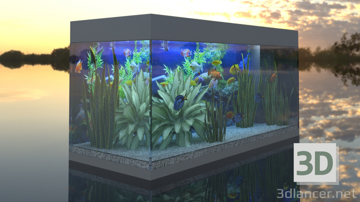 3d model Acuario Rio 180 - vista previa