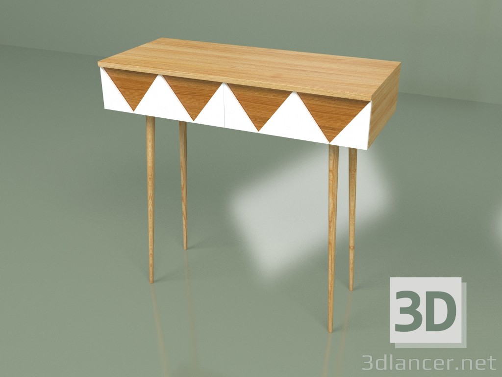 3 डी मॉडल कंसोल वू डेस्क (सफेद) - पूर्वावलोकन