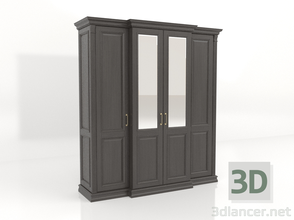 3D modeli 4 kapılı gardırop - önizleme