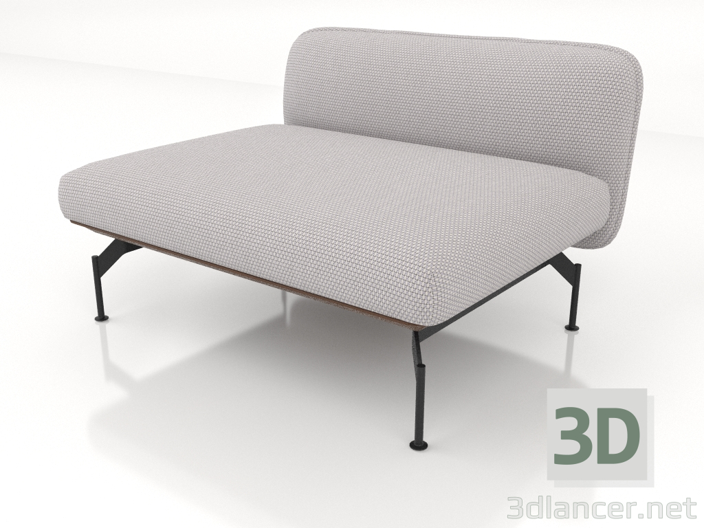 modèle 3D Canapé module 1,5 places (revêtement cuir à l'extérieur) - preview