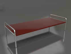 Coffee table 153 with an aluminum tabletop (Wine red)