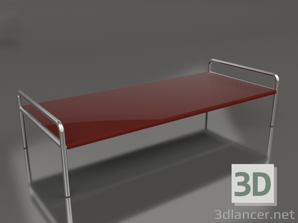 3D Modell Couchtisch 153 mit Aluminium-Tischplatte (Weinrot) - Vorschau