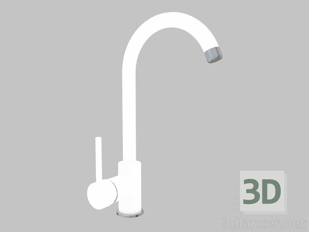 Modelo 3d Misturador para lavatório branco com bico em forma de U Milin (BEU W62M) - preview