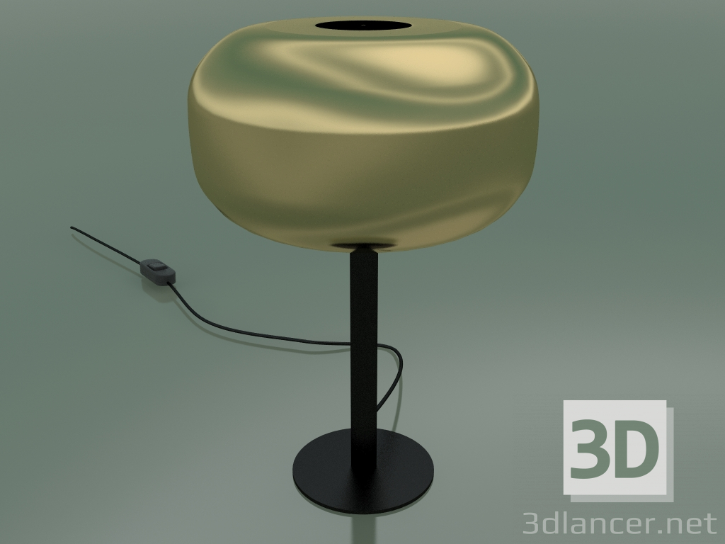3D Modell Tischlampe Caminia (Gold Lampenschirm, schwarzer Sockel) - Vorschau